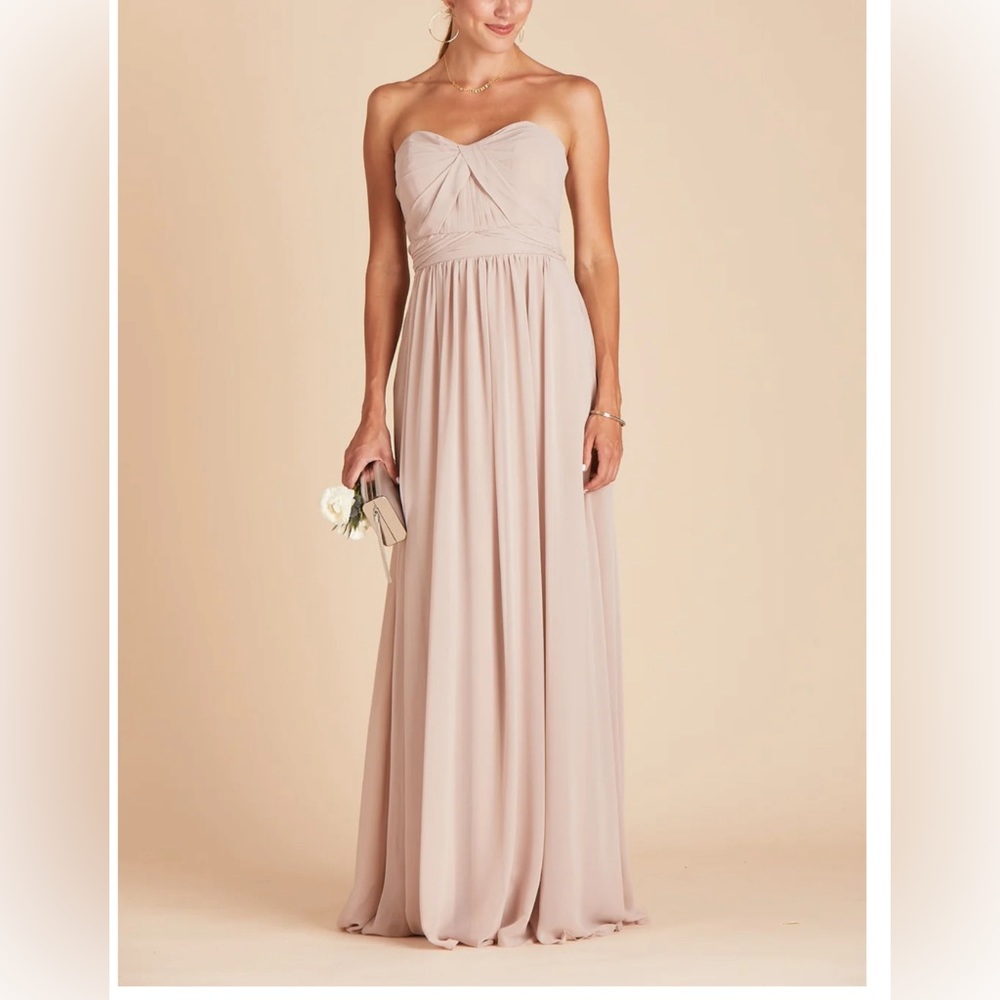 Birdy Grey Grace Convertible Mesh Bridesmaid Dress. Taupe. Size Small NW…